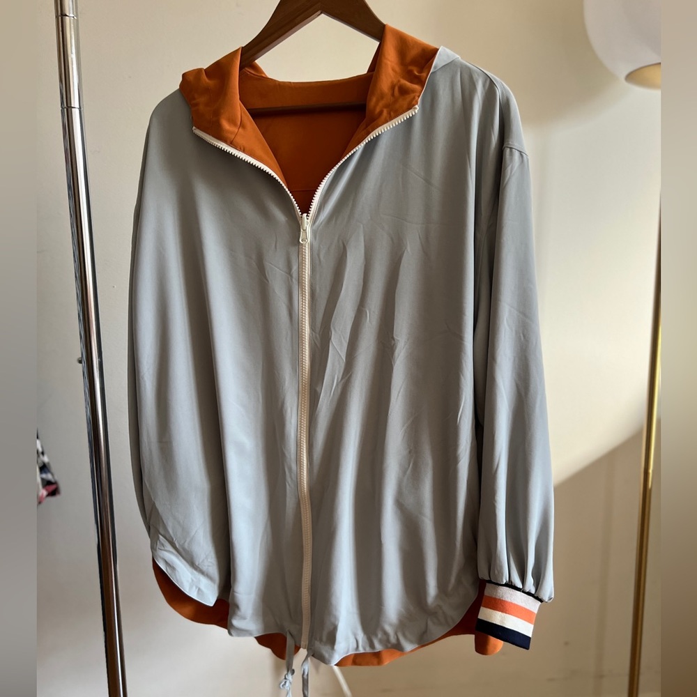 Handmade Silky Zip up Hoodie- reversible